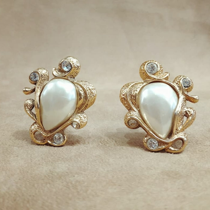 Guy Laroche Baroque pearl glass earrings - The Hirst Collection