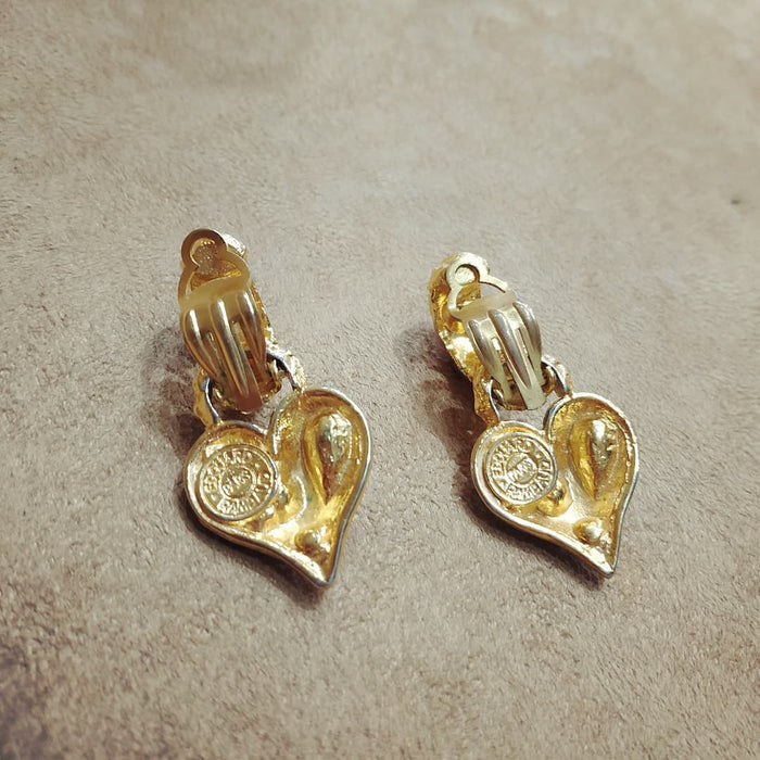 Edouard Rambaud hoop heart gold earrings