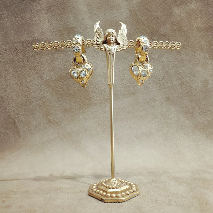 Edouard Rambaud hoop heart gold earrings