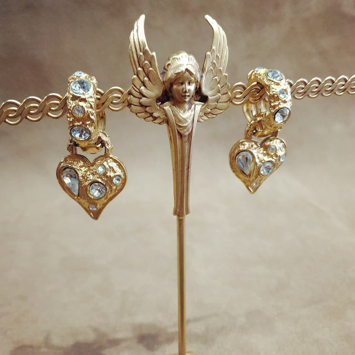 Edouard Rambaud hoop heart gold earrings