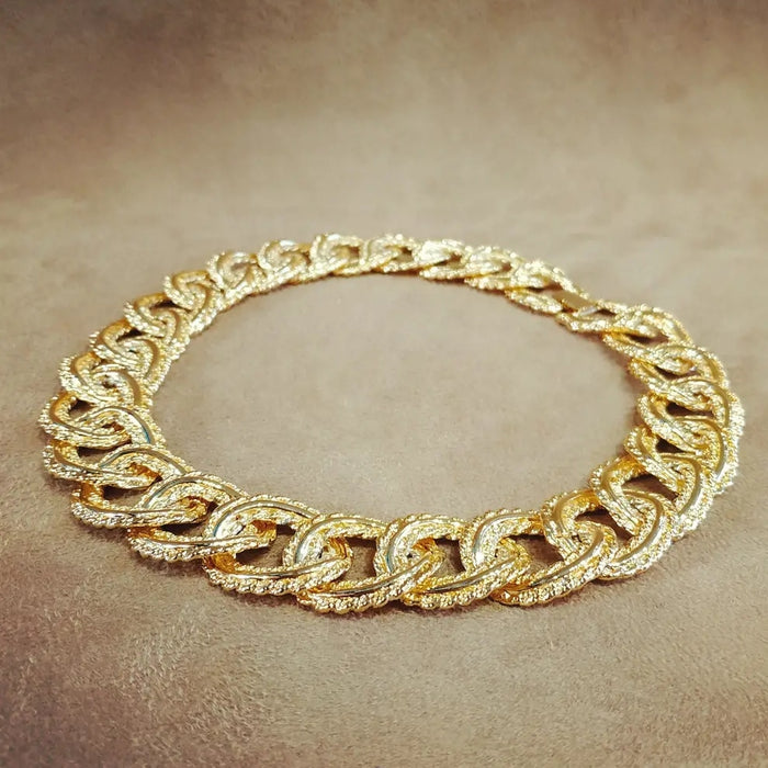 Statement Textured Chunky Vintage Gold Chain Necklace