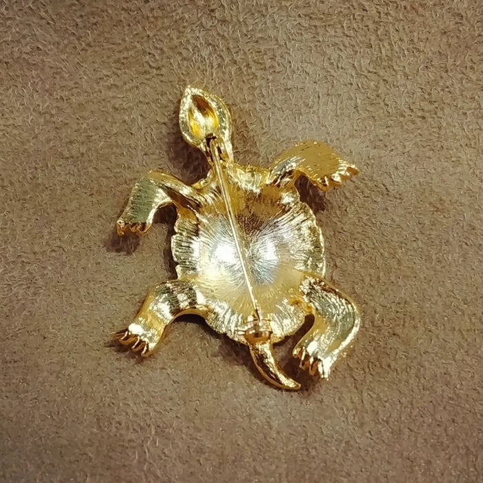 Vintage Gold tortoise brooch