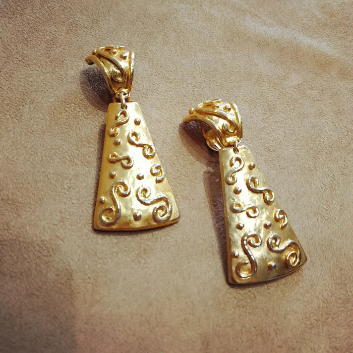 Edouard Rambaud Chunky Gold Deop vintage clip on earrings