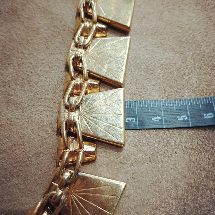 Yves Saint Laurent Egyptian style purple green vintage necklace