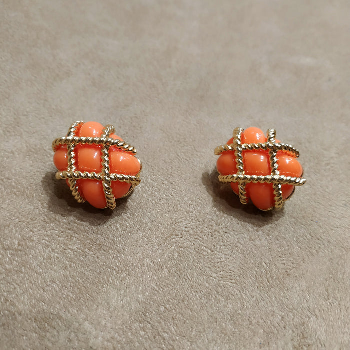 Kenneth Jay Lane Coral Wired Earrings