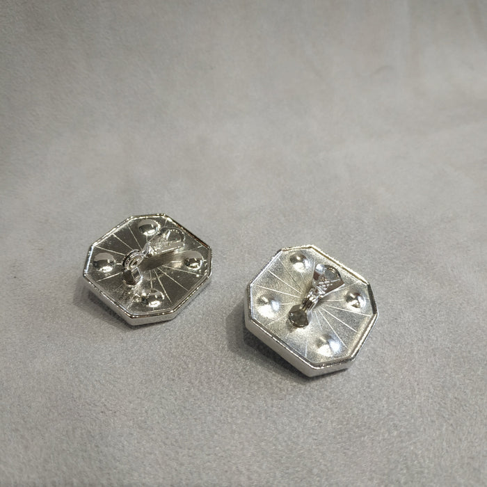 Yves Saint Laurent Black Pearl Octagonal clip on earrings