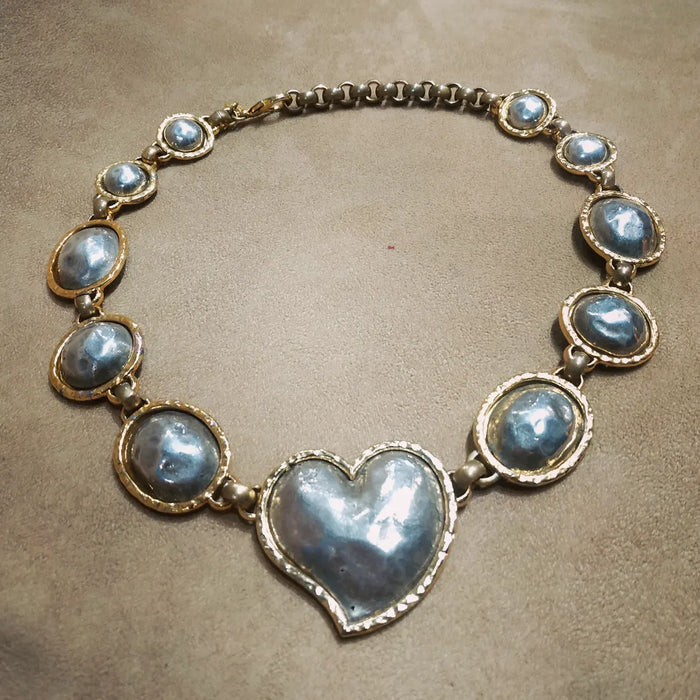 Edouard Rambaud Chunky Heart Statement Necklace