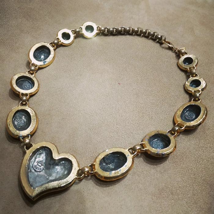 Edouard Rambaud Chunky Heart Statement Necklace