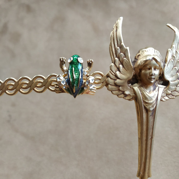 Vintage small green frog studs
