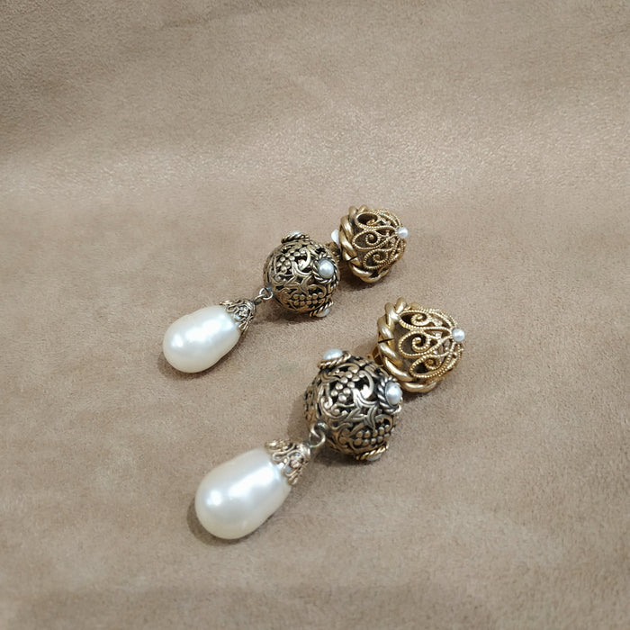 Butler and Wilson pearl statement earrings