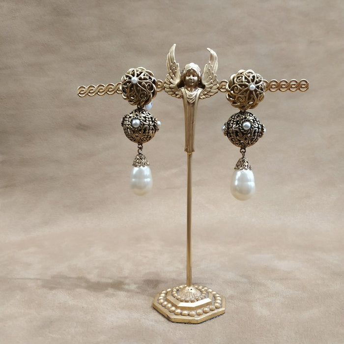Butler and Wilson pearl statement earrings
