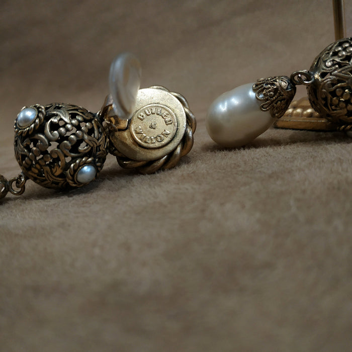 Butler and Wilson pearl statement earrings