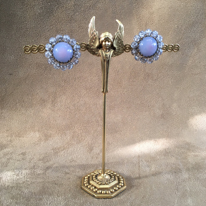 Miriam Haskell Lilac Opaline Glass Earrings
