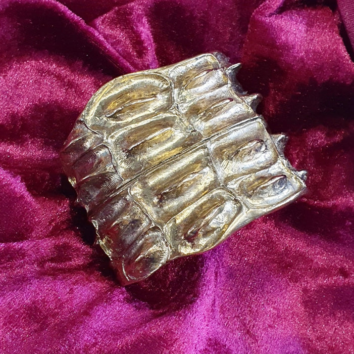 Yves Saint Laurent Gold Statement Crocodile Cuff Bracelet YSL