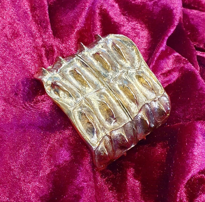 Yves Saint Laurent Gold Statement Crocodile Cuff Bracelet YSL