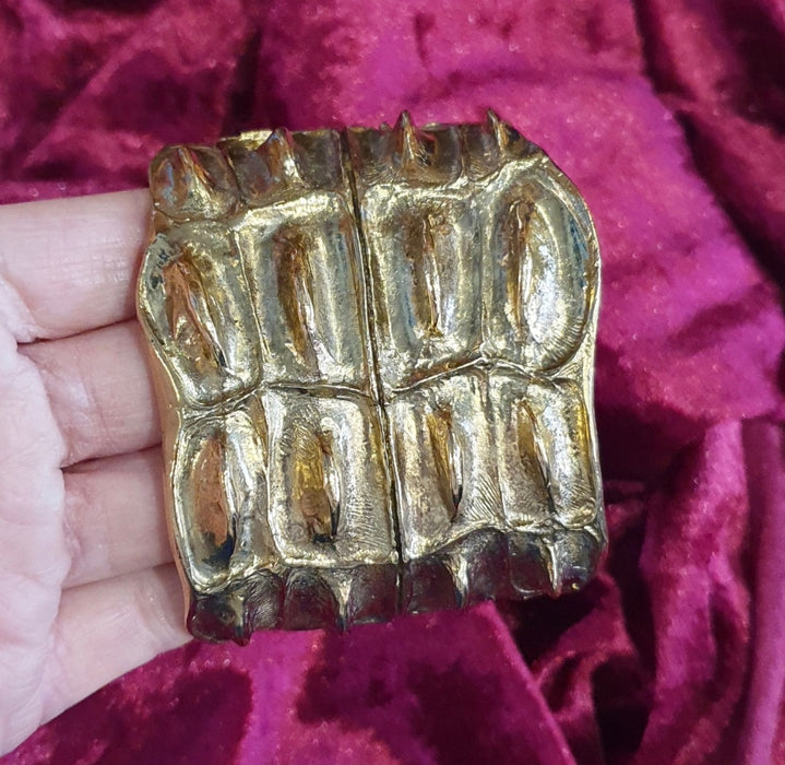 Yves Saint Laurent Gold Statement Crocodile Cuff Bracelet YSL