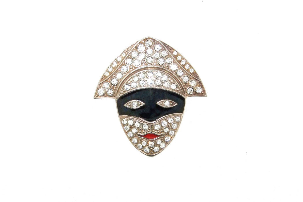Art Deco Brooch Pierot Puppet Clown Mask - The Hirst Collection