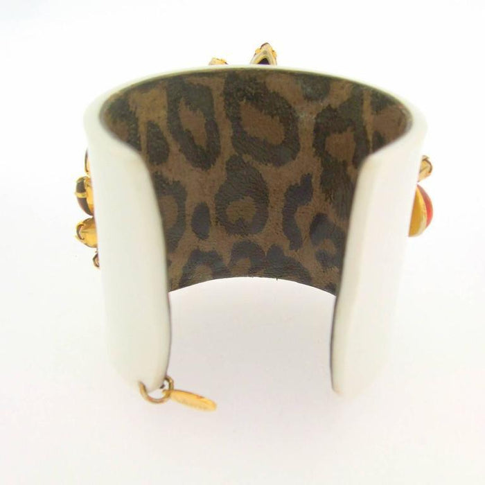 Vintage Red White Bracelet Vintage Glass Cuff by Katherine Alexander - The Hirst Collection
