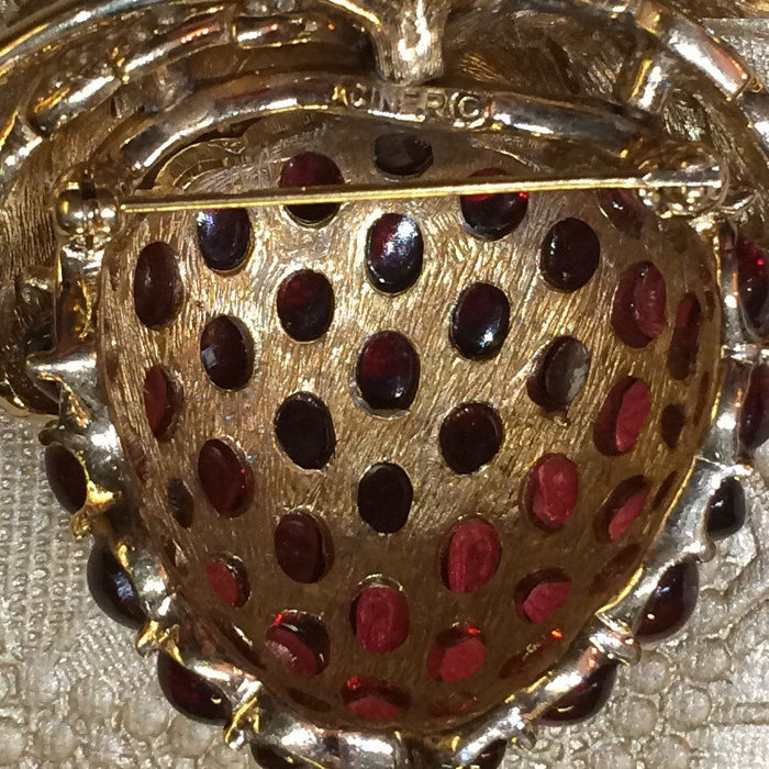 Vintage Large Rasberry Brooch by Ciner - The Hirst Collection