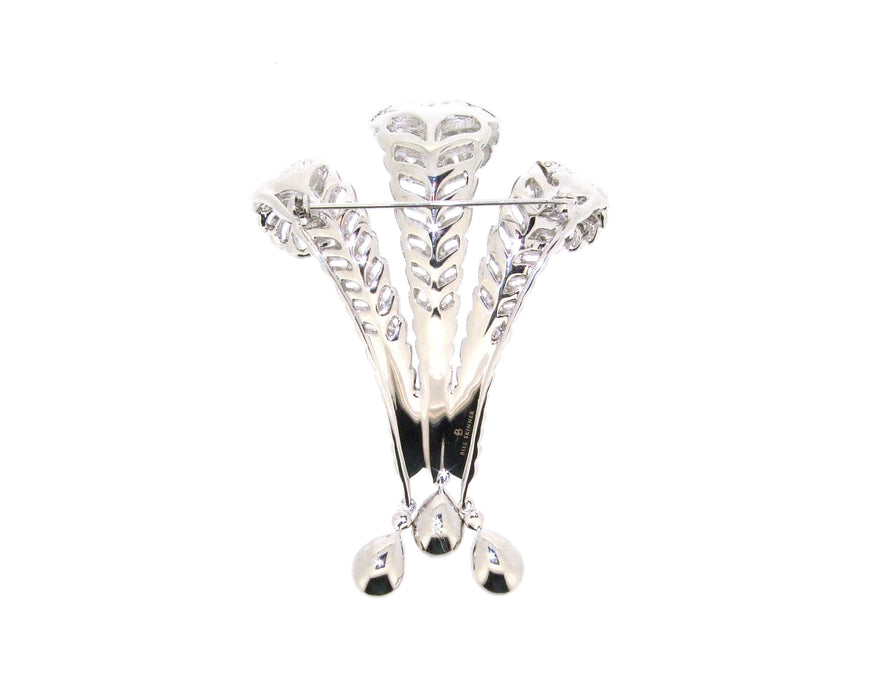 Prince of Wales Feathers Brooch Crystal Bill Skinner - The Hirst Collection