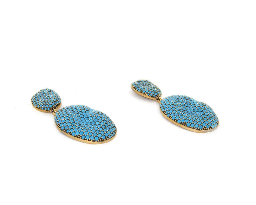 Turquoise Blue Earrings Rococo Pebbles by JCM London - The Hirst Collection