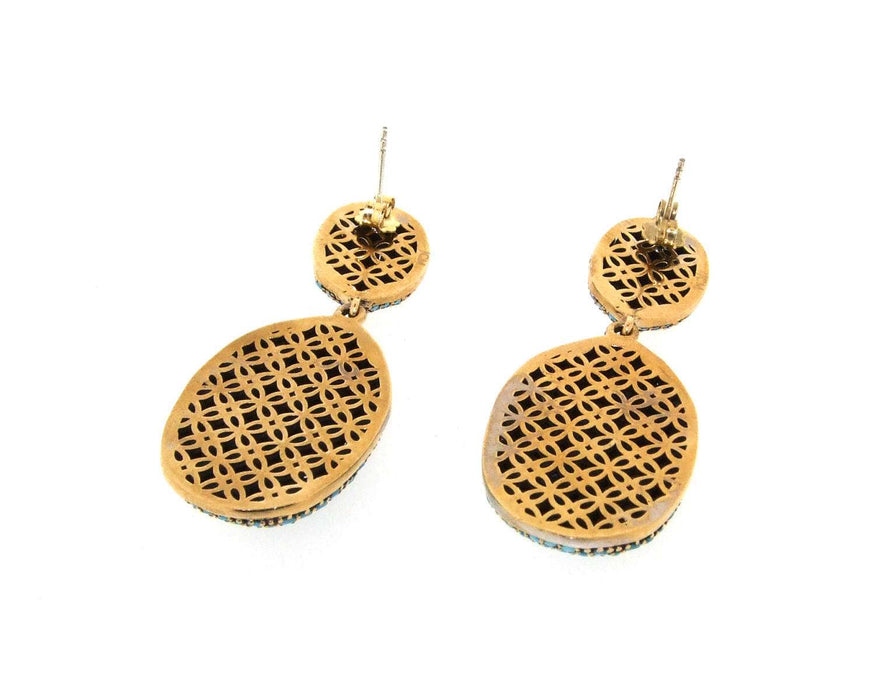 Turquoise Blue Earrings Rococo Pebbles by JCM London - The Hirst Collection