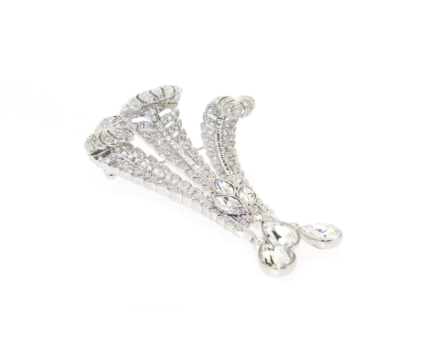 Prince of Wales Feathers Brooch Crystal Bill Skinner - The Hirst Collection