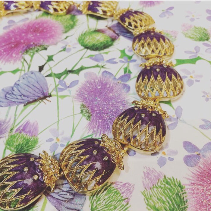 Balenciaga purple enamel gold statement necklace - The Hirst Collection
