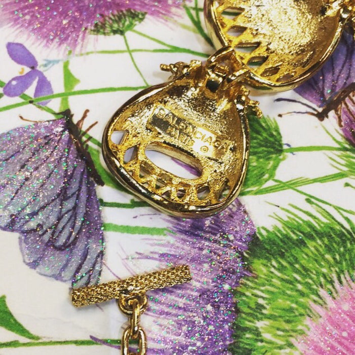 Balenciaga purple enamel gold statement necklace - The Hirst Collection