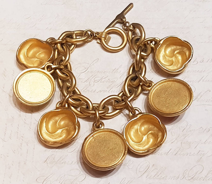 Anne Klein Charm Bracelet Gold Statement Multicoloured Stones - The Hirst Collection