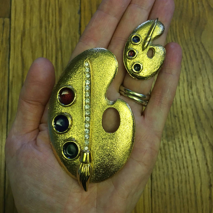 Tri-Colour Palette Brooch Pin by Sardi - The Hirst Collection