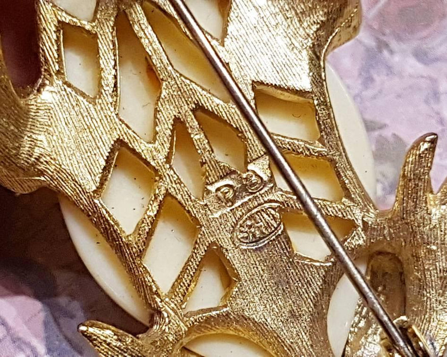 Frog Brooch by Sphinx Cream Gold - The Hirst Collection