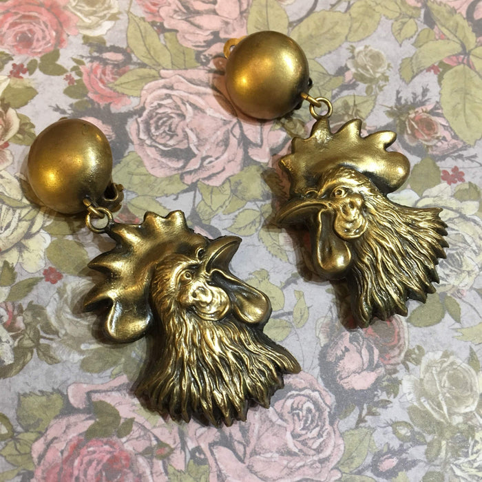 Cockerel Earrings Joseff of Hollywood - The Hirst Collection