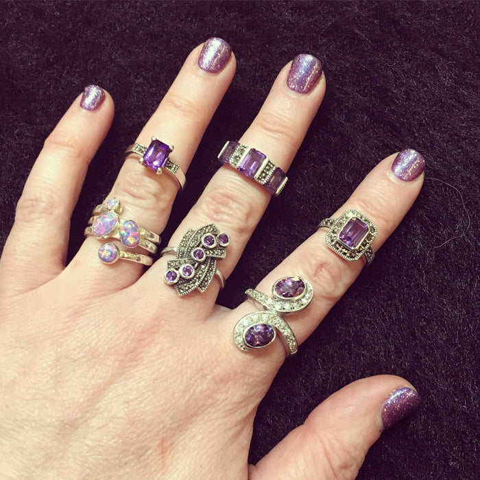 Square Amethyst Silver Ring - The Hirst Collection