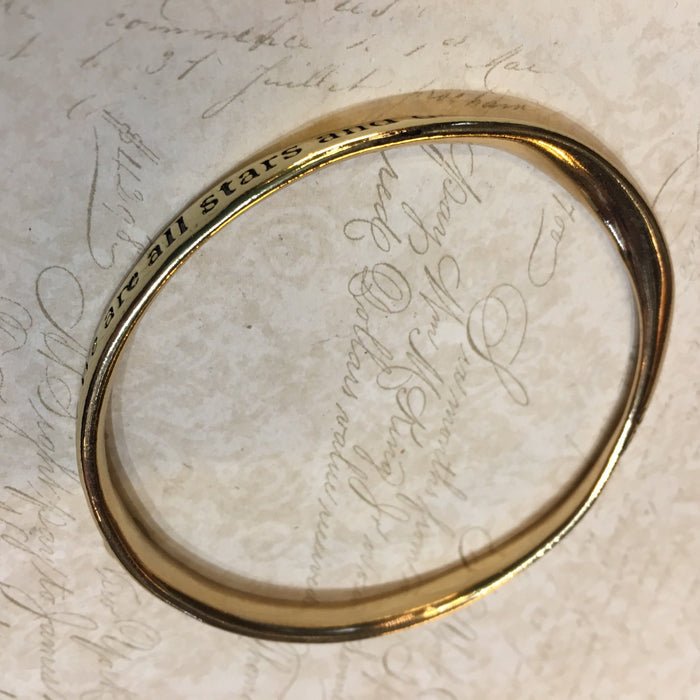 Shine... we are all stars and deserve to twinkle... gold tone metal Bangle Bracelet - The Hirst Collection