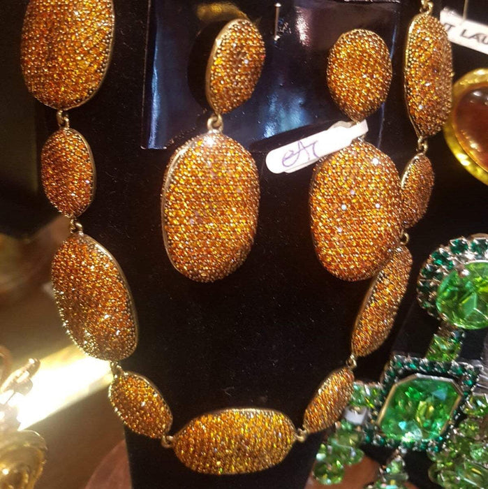 Amber Crystal Necklace Pebbles by JCM London - The Hirst Collection