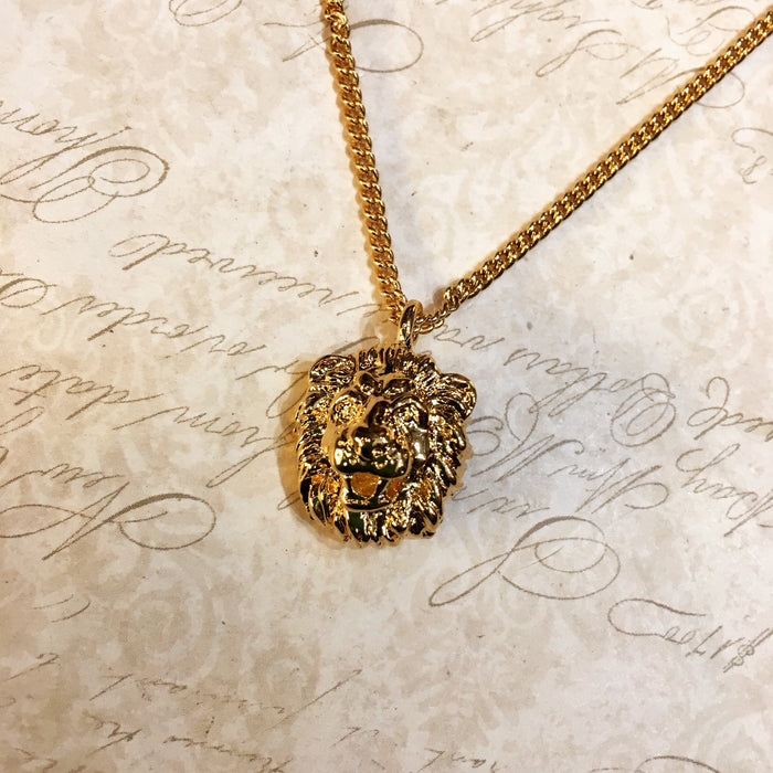 Lion Pendant Necklace by Bill Skinner Gold plated - The Hirst Collection