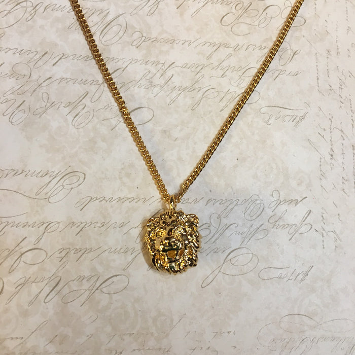 Lion Pendant Necklace by Bill Skinner Gold plated - The Hirst Collection