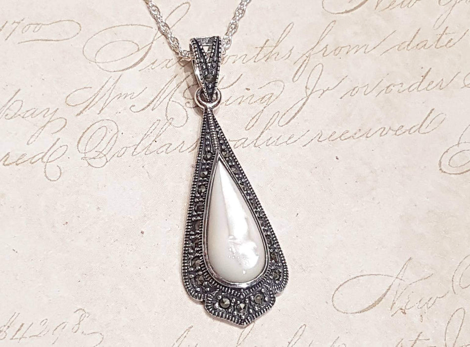 Mother of Pearl drop pendant necklace - The Hirst Collection