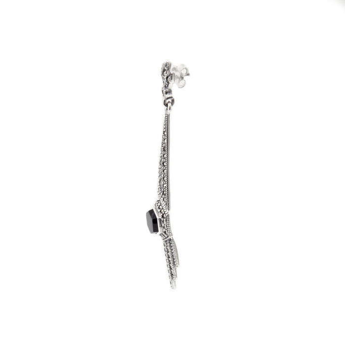 Hexagon Black Onyx Earrings - The Hirst Collection