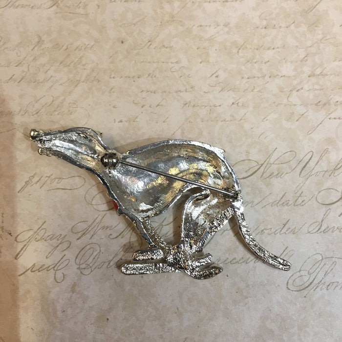 Racing Greyhound brooches Silver metal 1-6 - The Hirst Collection