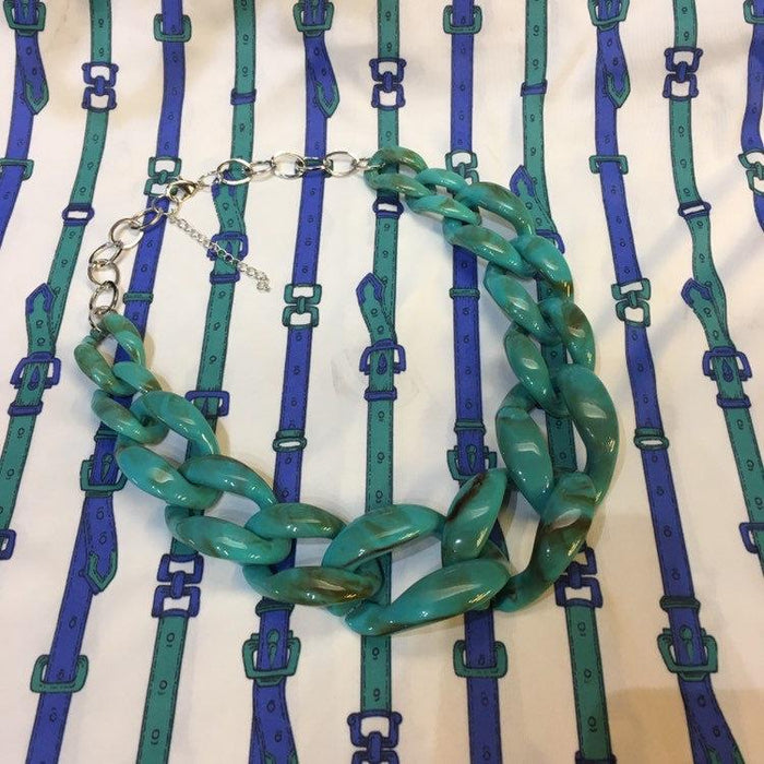 Turquoise Acrylic Chain Necklace - The Hirst Collection