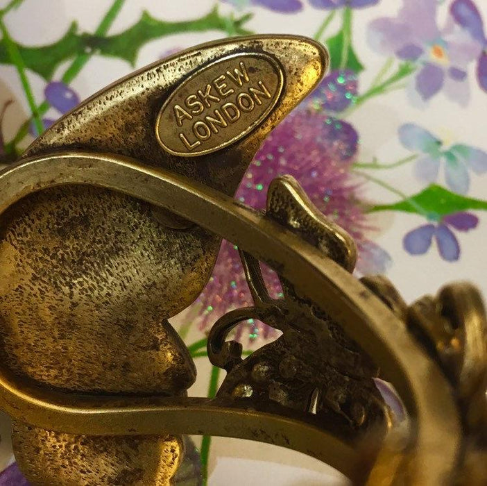 Askew London Butterfly Clamper Bracelet Opaline Crystal - The Hirst Collection