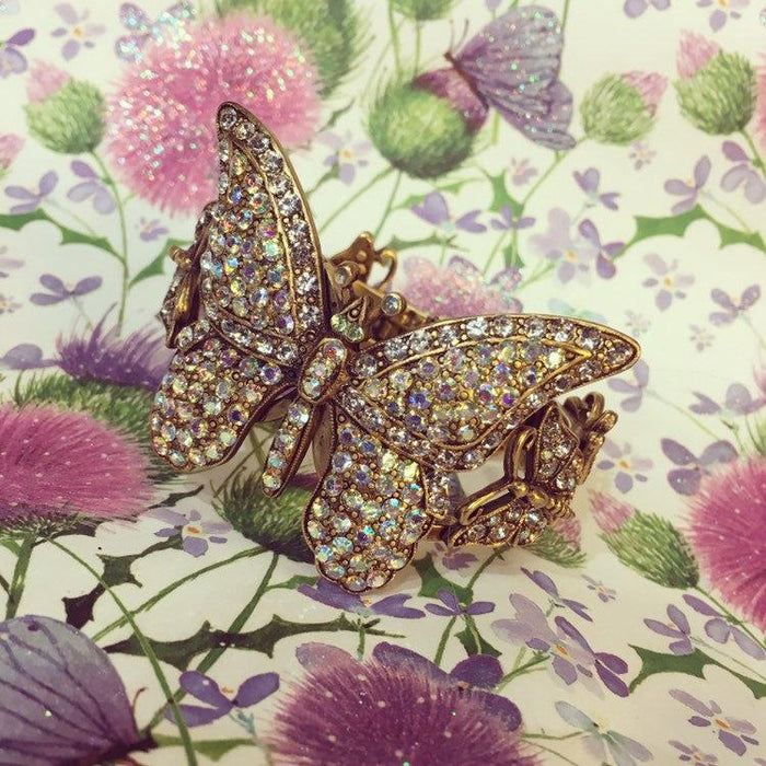 Askew London Butterfly Clamper Bracelet Opaline Crystal - The Hirst Collection
