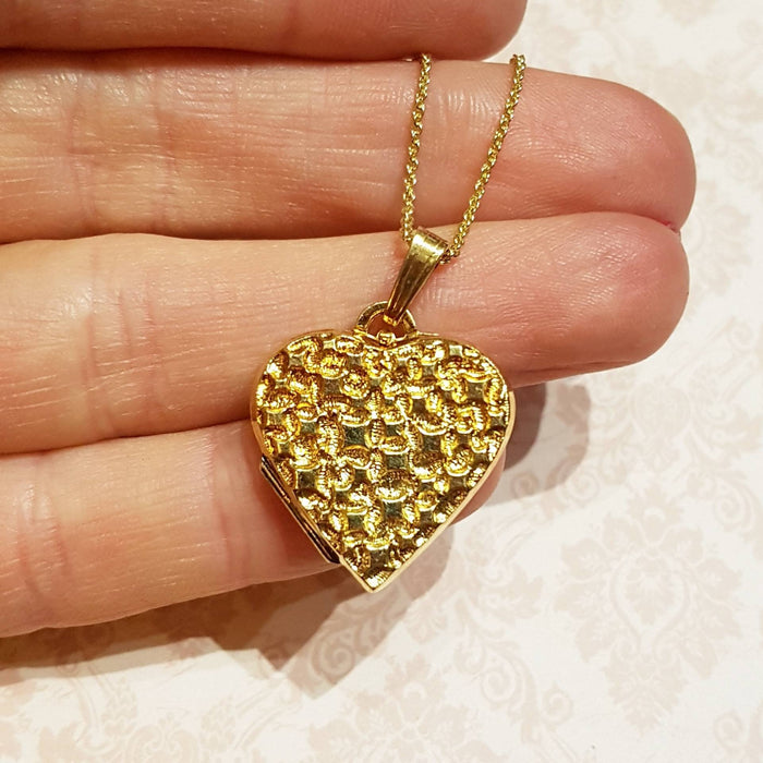 Criss Cross Golden Love Heart Locket - The Hirst Collection