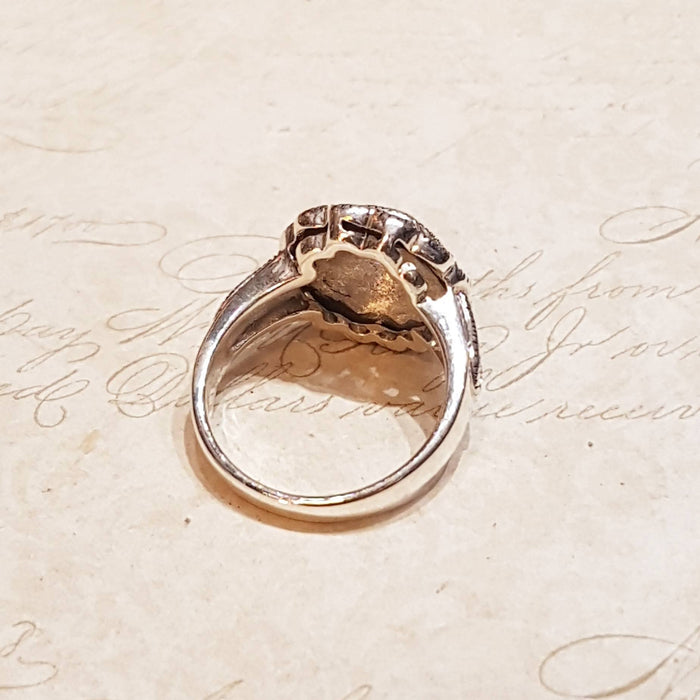 Blue Topaz silver Marcasite Swirl ring - The Hirst Collection
