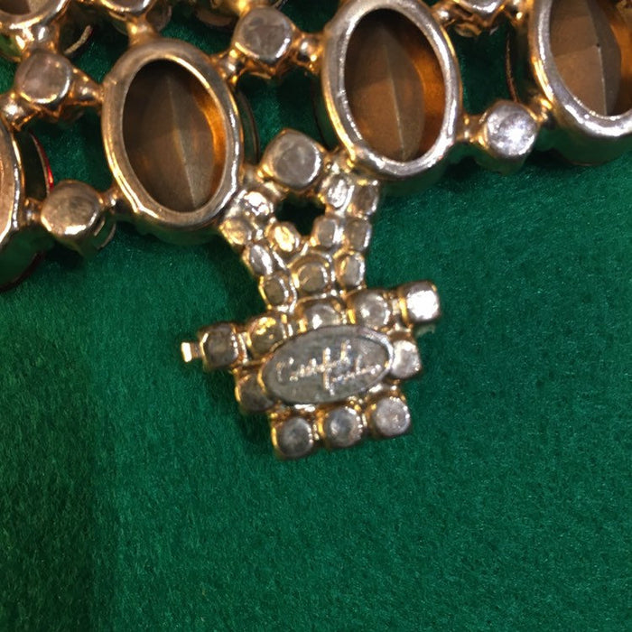 Large Christmas Tree Brooch Red Green Pin by Cristobal London - The Hirst Collection