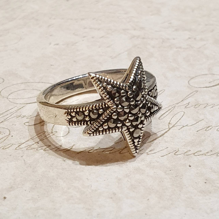 Star Ring Silver Marcasite - The Hirst Collection