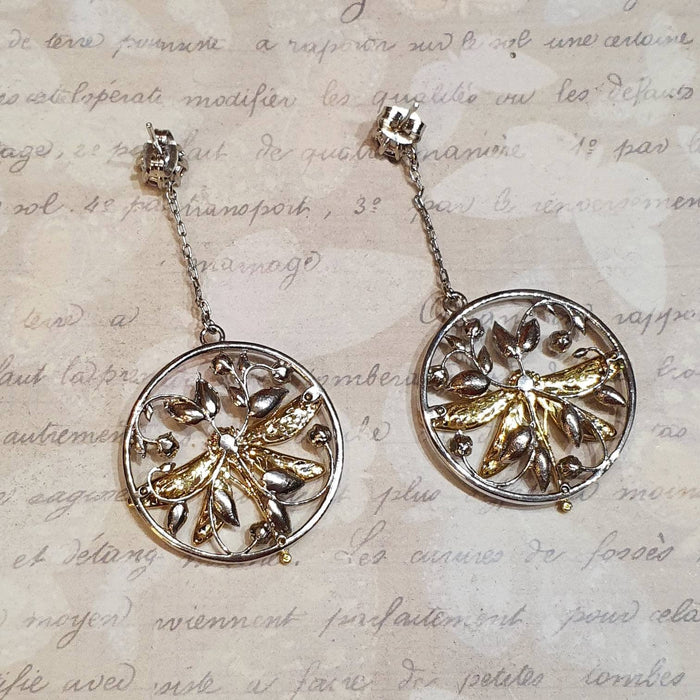 Dragonfly Earrings by Bill Skinner Enamel silver Gold Art Nouveau style - The Hirst Collection