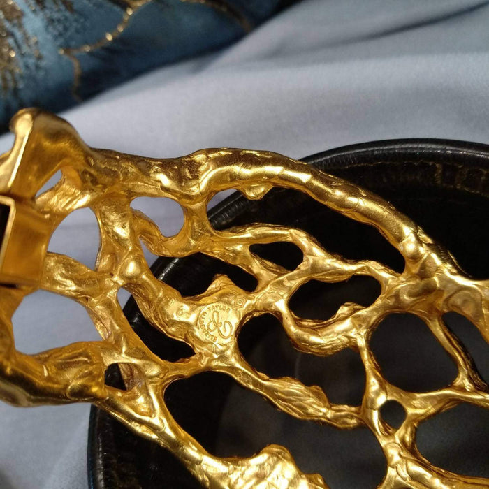 Elizabeth Taylor Bracelet for Avon Treasured Vine Gold Cuff - The Hirst Collection
